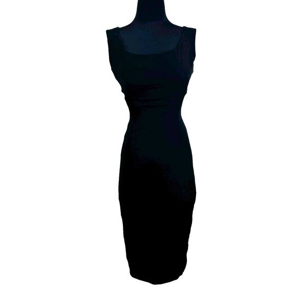 1950s Ruth Roaman Sheath Dress – Black Crepe Over Satin, Madison Ave Label - Picture 3 of 16